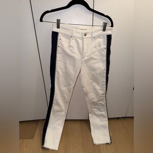 Isabel Marant White and Black Straight Leg Jeans
